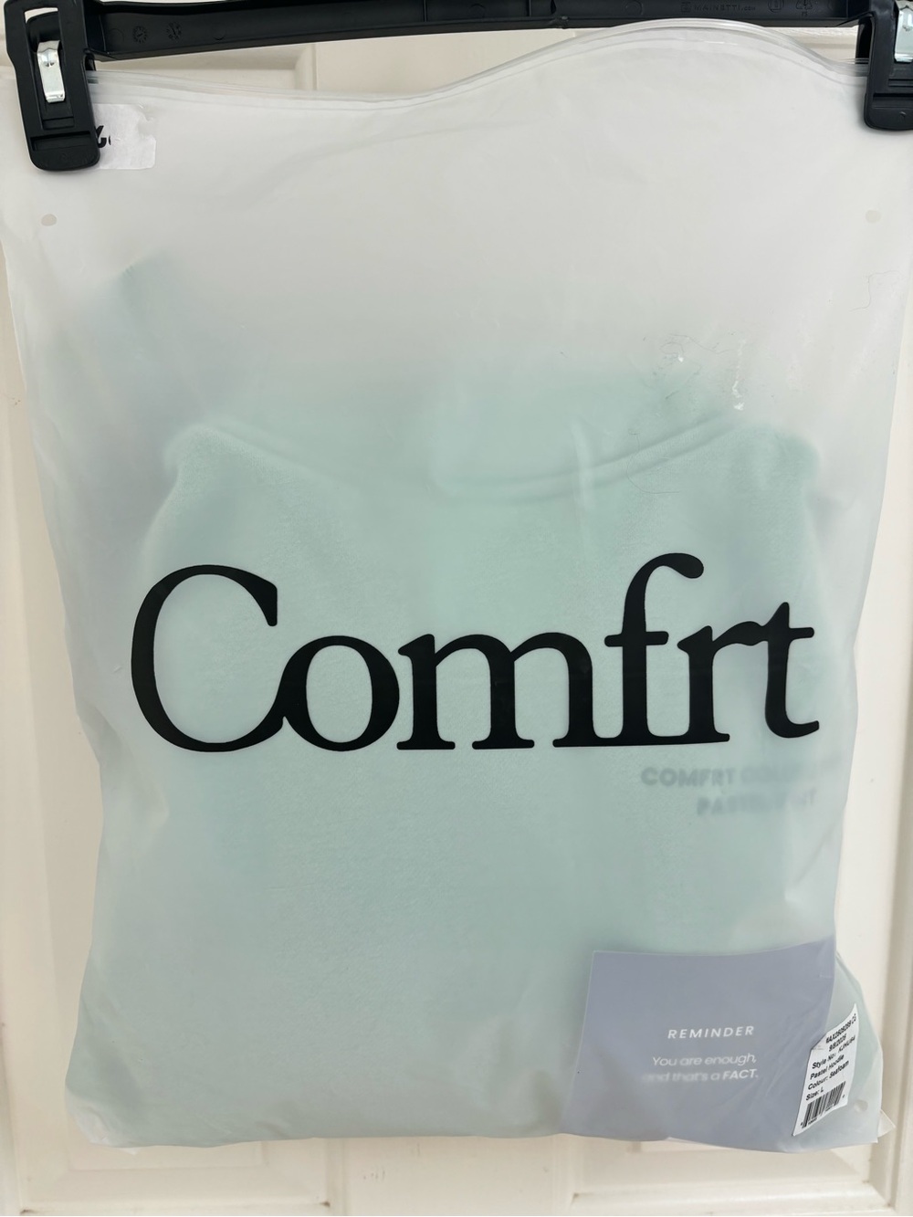 Comfort Collective Unisex Crewneck Hoodie Sweater in Pastel Seafoam - Picture 4 of 4